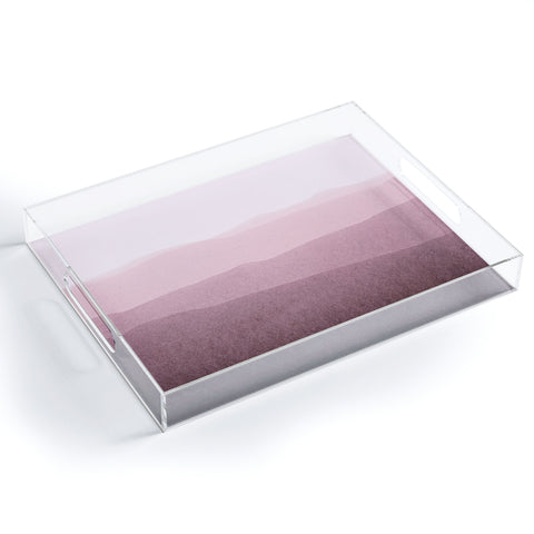 Iris Lehnhardt gradient landscape soft pink Acrylic Tray