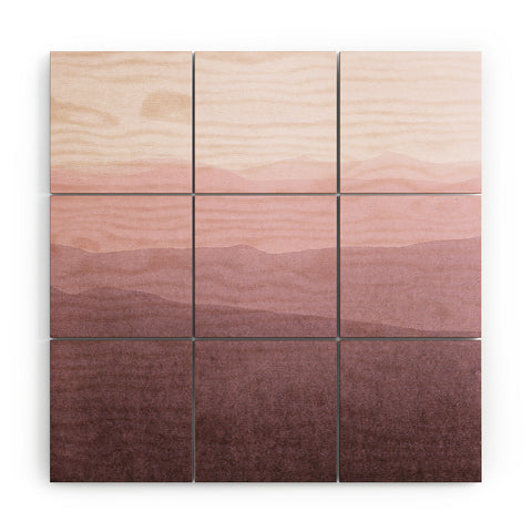 Iris Lehnhardt gradient landscape soft pink Wood Wall Mural