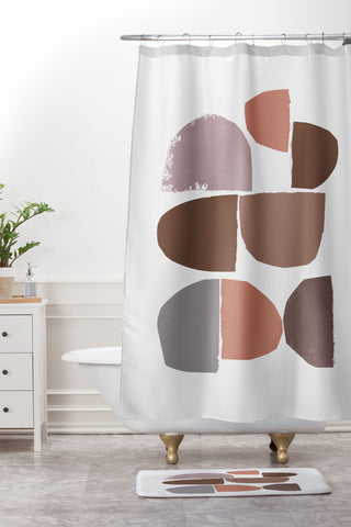 Iris Lehnhardt minimalist collage Shower Curtain And Mat