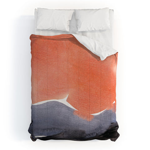Iris Lehnhardt orange blue graphite Comforter