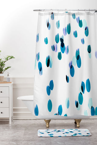 Iris Lehnhardt painted dots 8 Shower Curtain And Mat