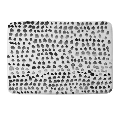 Iris Lehnhardt painted dots black Memory Foam Bath Mat