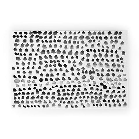 Iris Lehnhardt painted dots black Welcome Mat