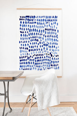 Iris Lehnhardt painted dots blue Art Print And Hanger