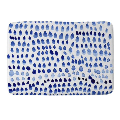 Iris Lehnhardt painted dots blue Memory Foam Bath Mat