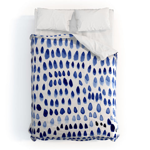 Iris Lehnhardt painted dots blue Comforter