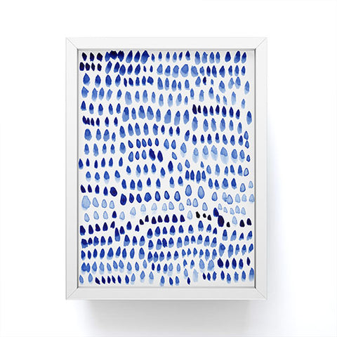 Iris Lehnhardt painted dots blue Framed Mini Art Print