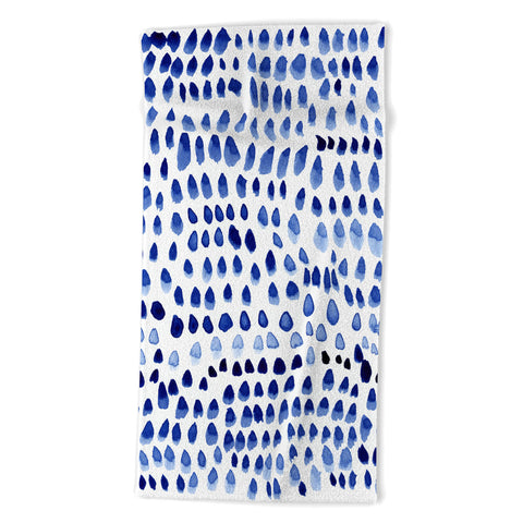 Iris Lehnhardt painted dots blue Beach Towel