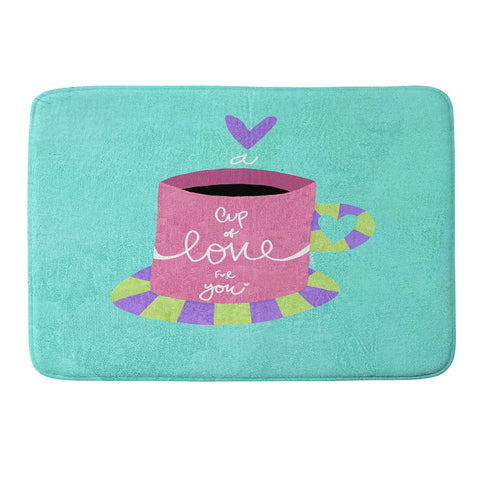 Isa Zapata A cup of love for you Memory Foam Bath Mat