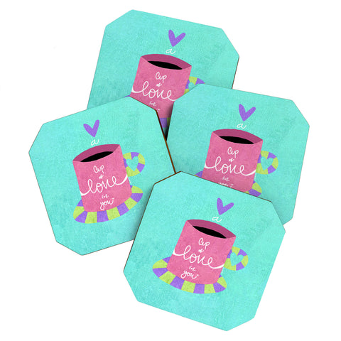 Isa Zapata A cup of love for you Coaster Set