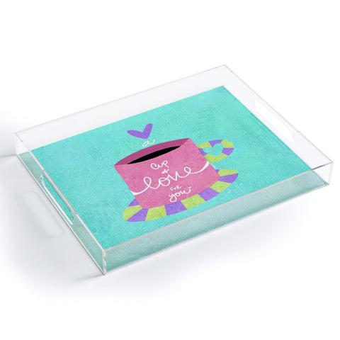 Isa Zapata A cup of love for you Acrylic Tray