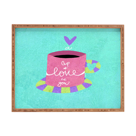 Isa Zapata A cup of love for you Rectangular Tray