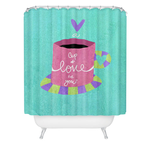 Isa Zapata A cup of love for you Shower Curtain