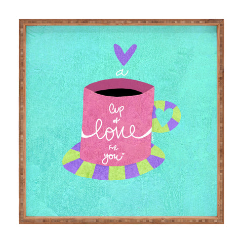 Isa Zapata A cup of love for you Square Tray