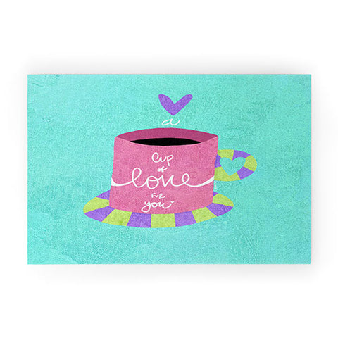 Isa Zapata A cup of love for you Welcome Mat