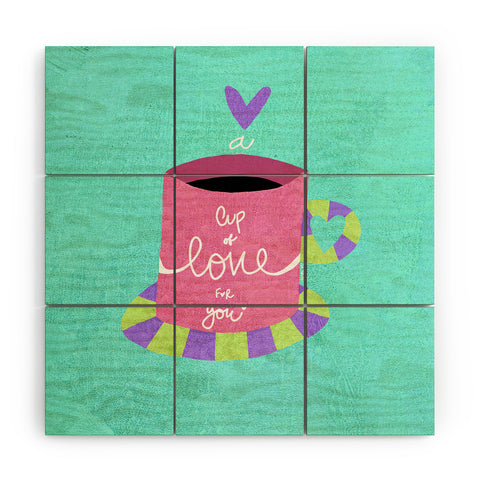 Isa Zapata A cup of love for you Wood Wall Mural