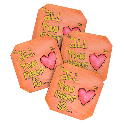 Isa Zapata All You Need Is Love Coaster Set