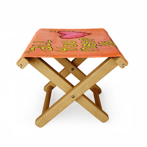 Isa Zapata All You Need Is Love Folding Stool