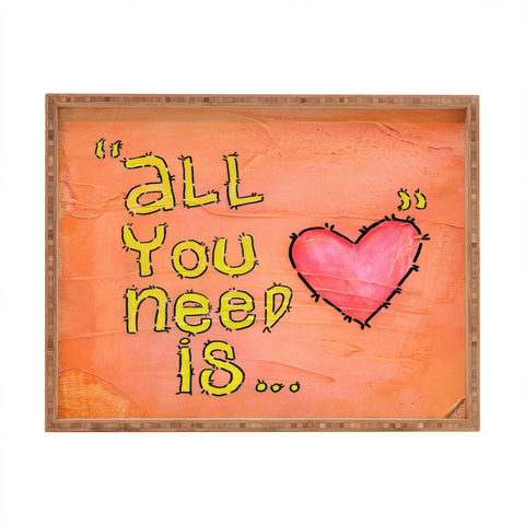 Isa Zapata All You Need Is Love Rectangular Tray