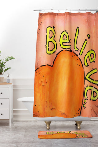 Isa Zapata Believe Shower Curtain And Mat