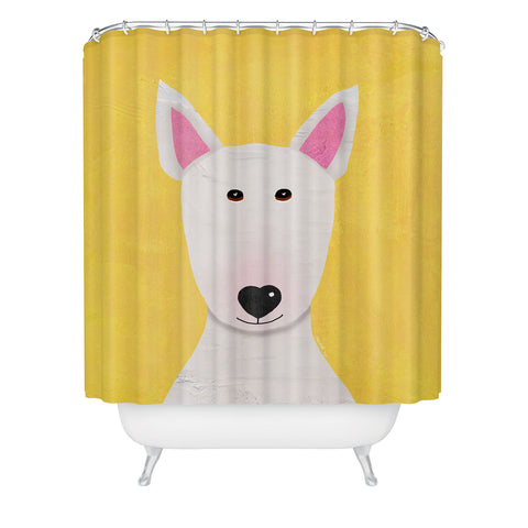 Isa Zapata Bull Terrier love Shower Curtain