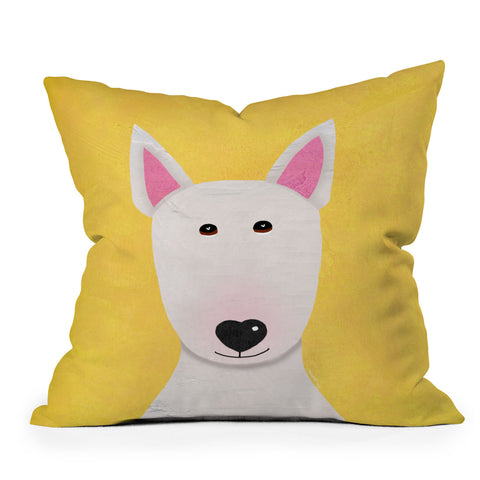 Isa Zapata Bull Terrier love Throw Pillow
