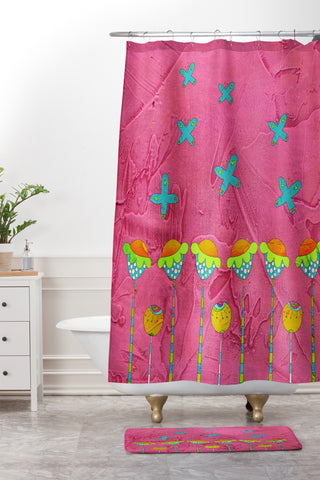 Isa Zapata Butterfly Garden Shower Curtain And Mat