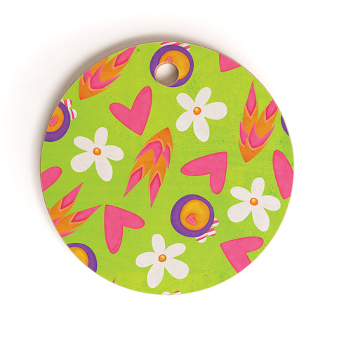 Isa Zapata Candy Flowers Cutting Board Round