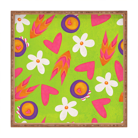 Isa Zapata Candy Flowers Square Tray