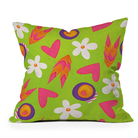 Isa Zapata Candy Flowers Throw Pillow