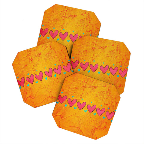 Isa Zapata Love Is In The Air Orange Coaster Set
