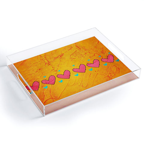 Isa Zapata Love Is In The Air Orange Acrylic Tray