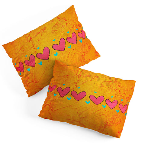 Isa Zapata Love Is In The Air Orange Pillow Shams