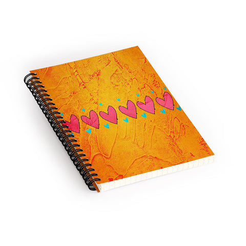 Isa Zapata Love Is In The Air Orange Spiral Notebook