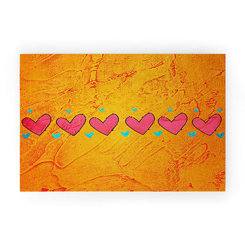 Isa Zapata Love Is In The Air Orange Welcome Mat