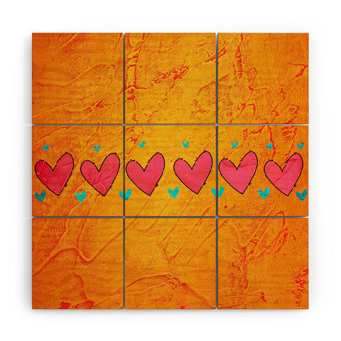 Isa Zapata Love Is In The Air Orange Wood Wall Mural