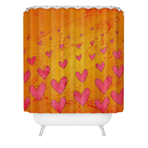 Isa Zapata Love Shower Orange Shower Curtain