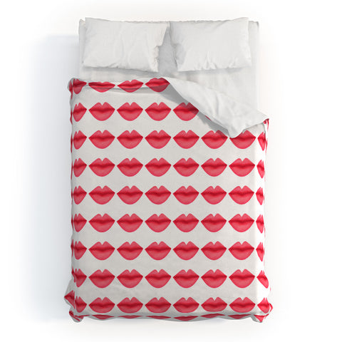 Isa Zapata My Lips Pattern Duvet Cover