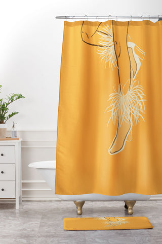 isabelahumphrey Feather Boots Shower Curtain And Mat