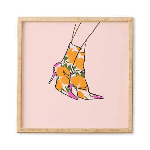 isabelahumphrey Floral Boots Framed Wall Art