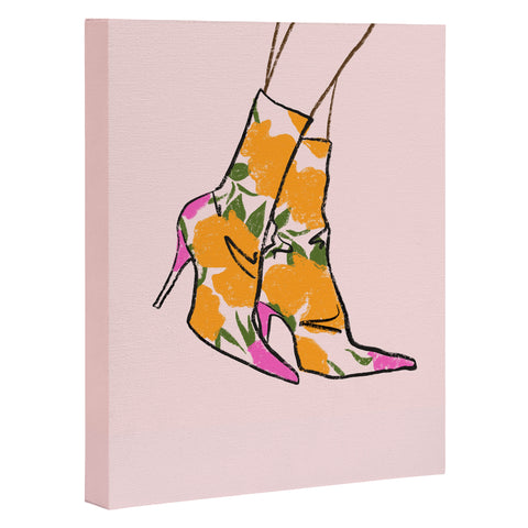 isabelahumphrey Floral Boots Art Canvas