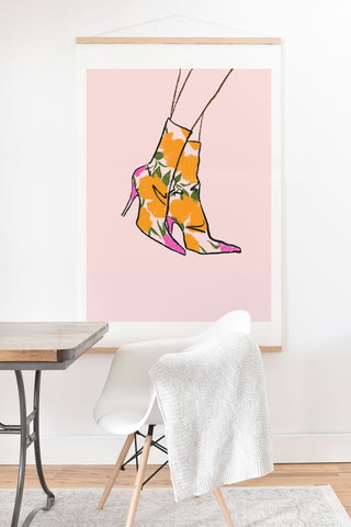 isabelahumphrey Floral Boots Art Print And Hanger