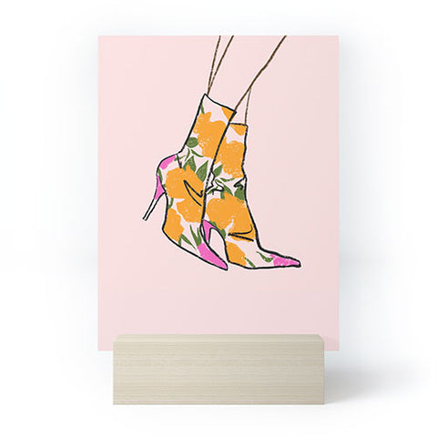 isabelahumphrey Floral Boots Mini Art Print