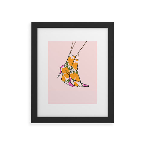isabelahumphrey Floral Boots Framed Art Print