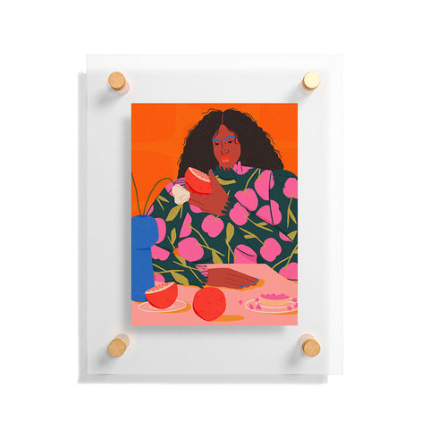 isabelahumphrey Still Life of a Woman with Dessert and Fruit Floating Acrylic Print