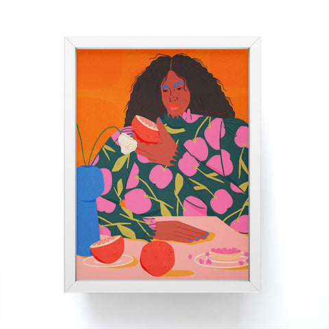 isabelahumphrey Still Life of a Woman with Dessert and Fruit Framed Mini Art Print