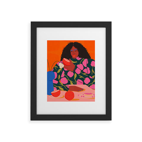isabelahumphrey Still Life of a Woman with Dessert and Fruit Framed Art Print