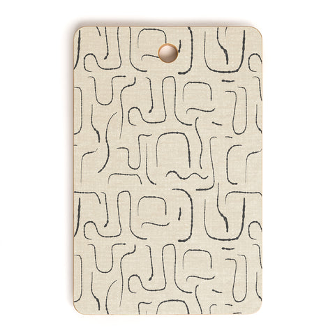 Iveta Abolina Abstract Lines Gray Cutting Board Rectangle