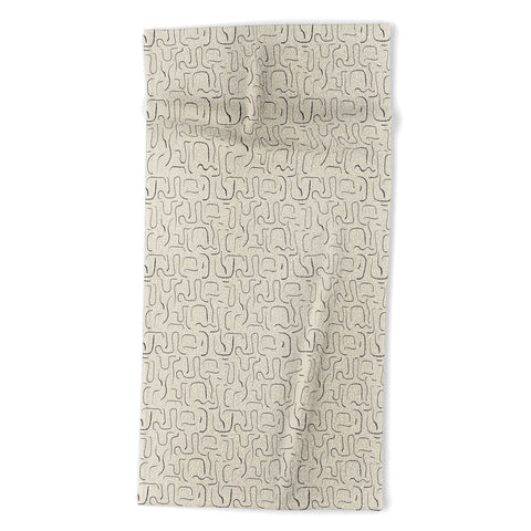Iveta Abolina Abstract Lines Gray Beach Towel