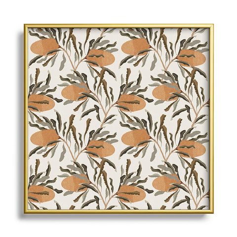 Iveta Abolina Banksia Cream Square Metal Framed Art Print